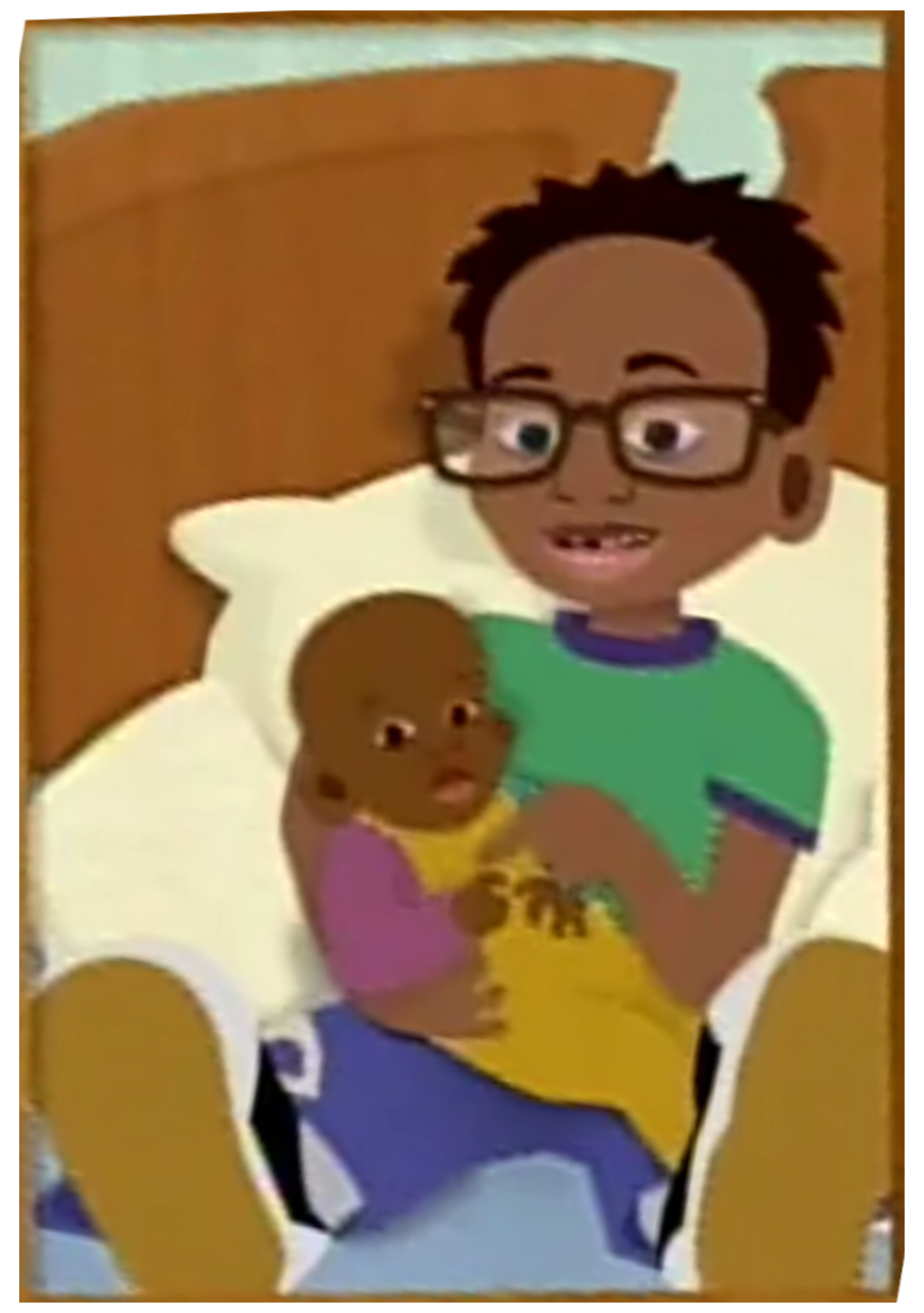 Toddler Bobby and Baby Little Bill Glover Blank Meme Template