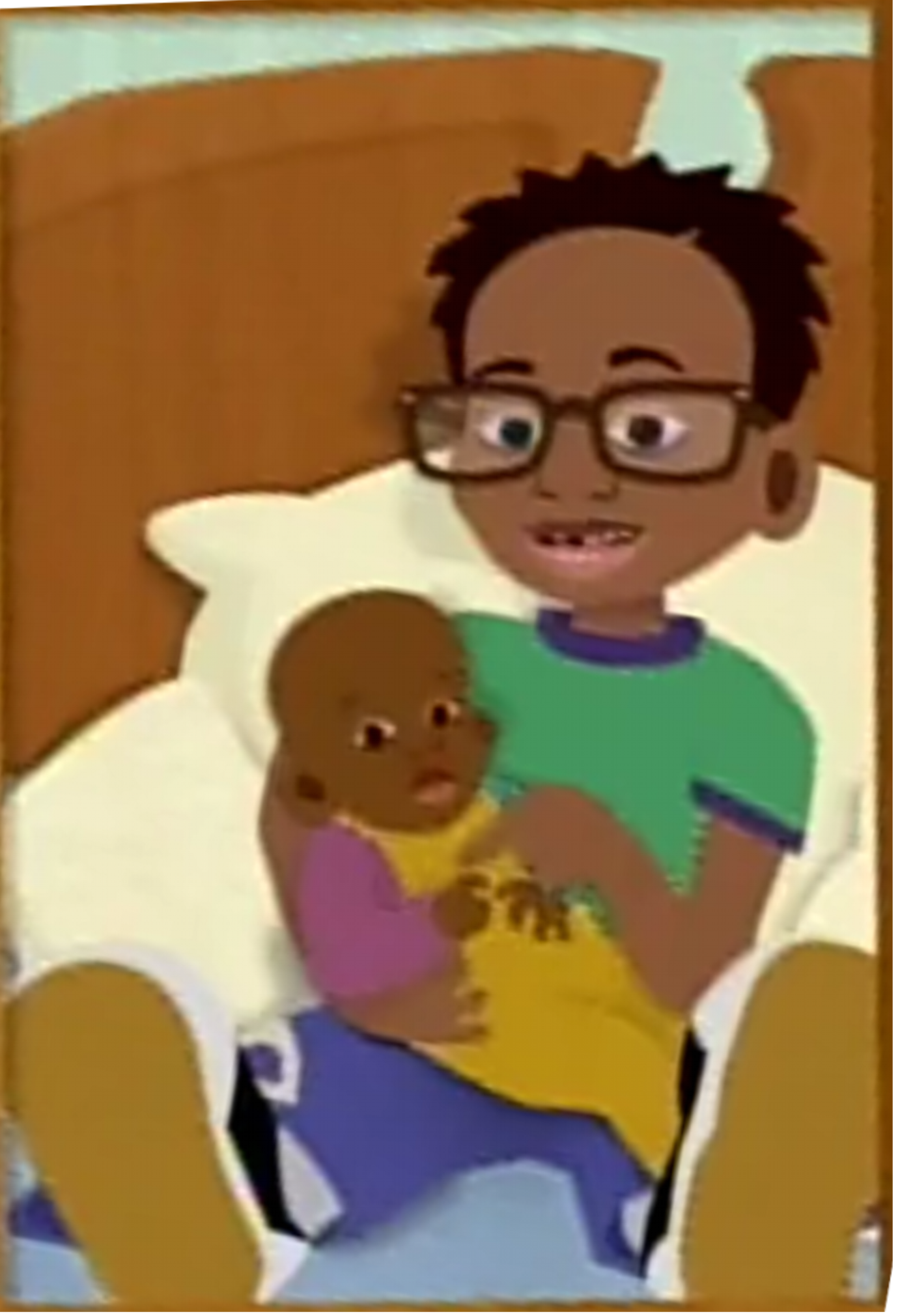 Toddler Bobby and Baby Little Bill Glover Blank Meme Template