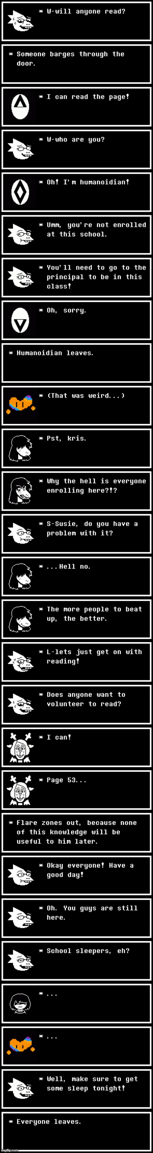 Flare chapter 2. As you guys can see, Flare has a more introverted personality in Deltarune. | made w/ Imgflip meme maker