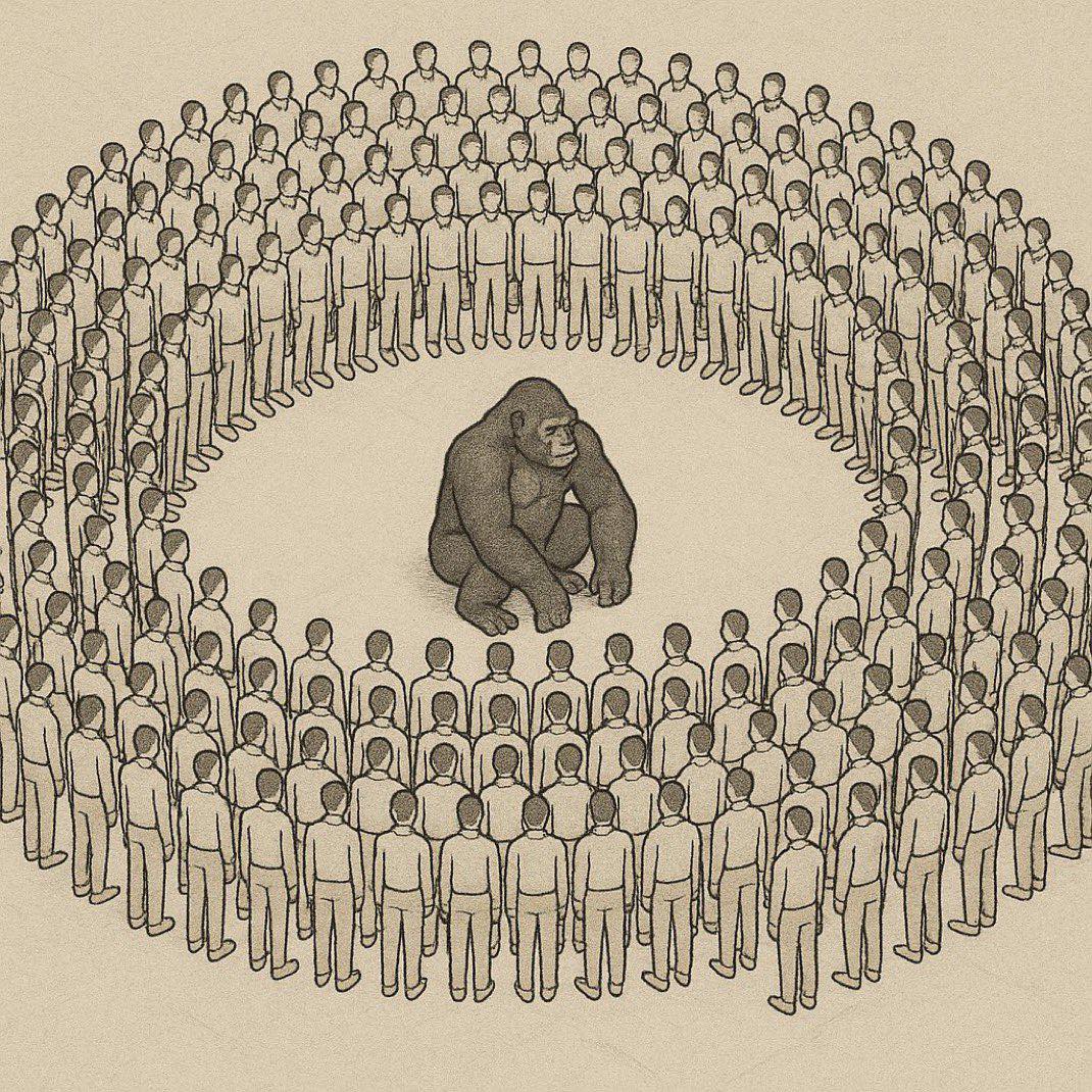 100 Men vs 1 Gorilla Blank Meme Template