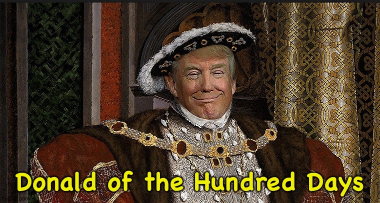 No happy ending in sight | Donald of the Hundred Days | image tagged in king trump | made w/ Imgflip meme maker