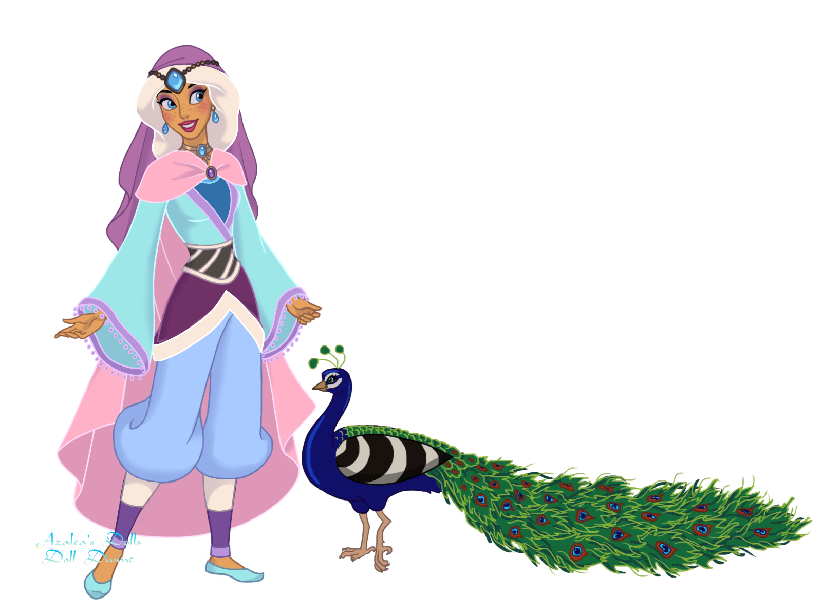 Icy and her Peacock Blank Meme Template