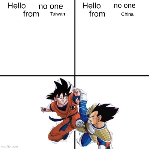 hello person from | no one; no one; Taiwan; China | image tagged in hello person from | made w/ Imgflip meme maker