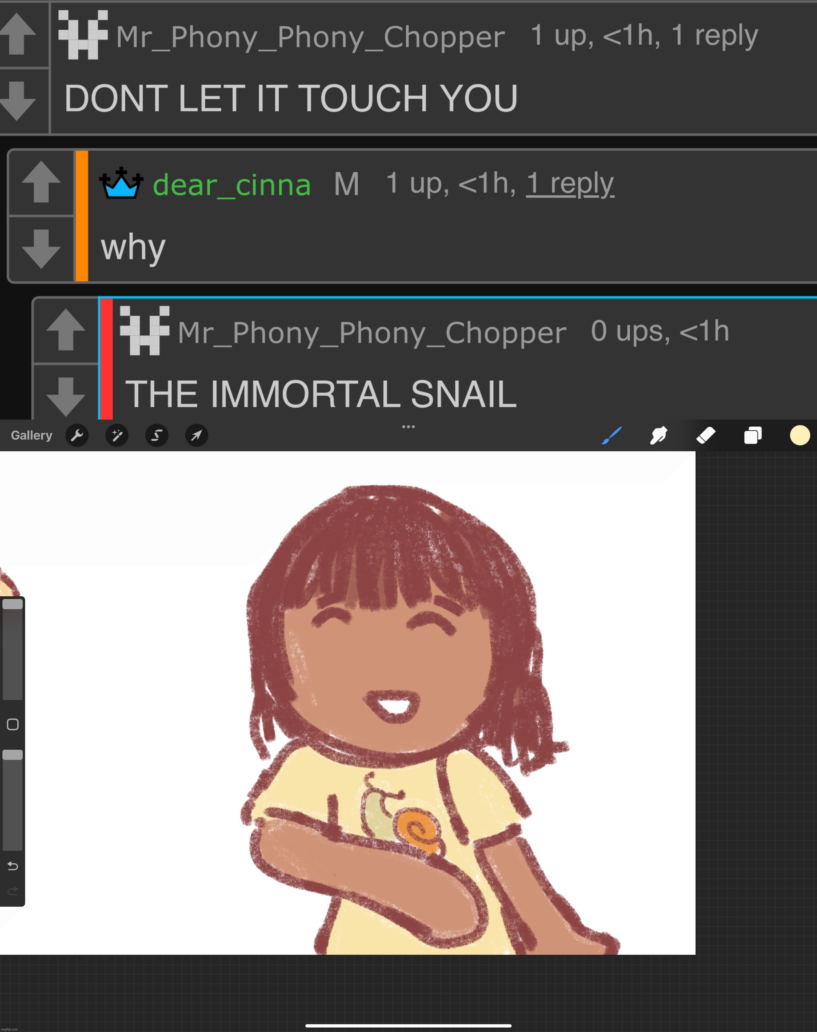 me and snail | made w/ Imgflip meme maker
