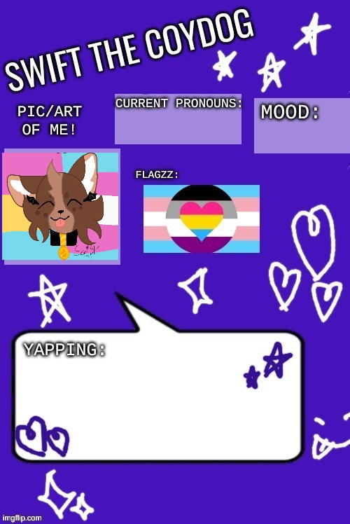 High Quality Swift the Coydogs announcement temp 4 Blank Meme Template