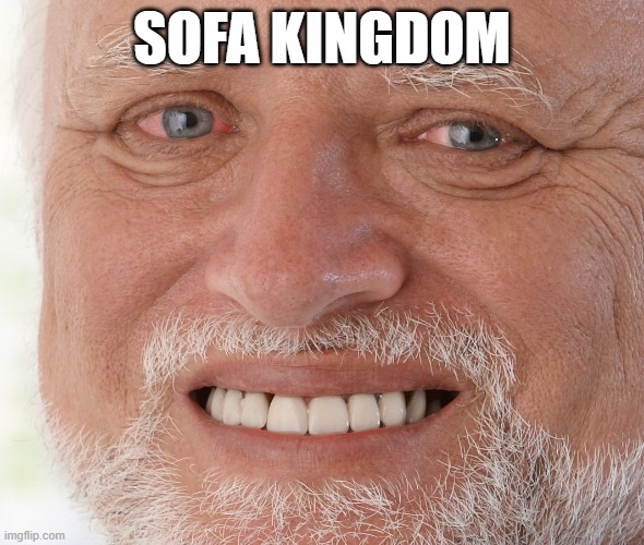 Don't say that to your teacher :) | SOFA KINGDOM | image tagged in hide the pain harold | made w/ Imgflip meme maker