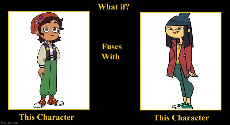 Luz Noceda Fuses With MK Luong | image tagged in what if fuses,mk,total drama,the owl house,luz noceda,total drama island | made w/ Imgflip meme maker
