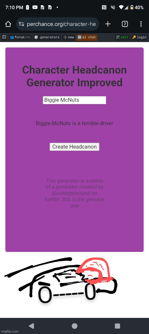 Don't Biggie McNuts and drive | image tagged in character ai,bad drivers | made w/ Imgflip meme maker