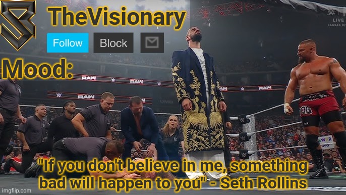 High Quality New Seth Rollins announcement template Blank Meme Template