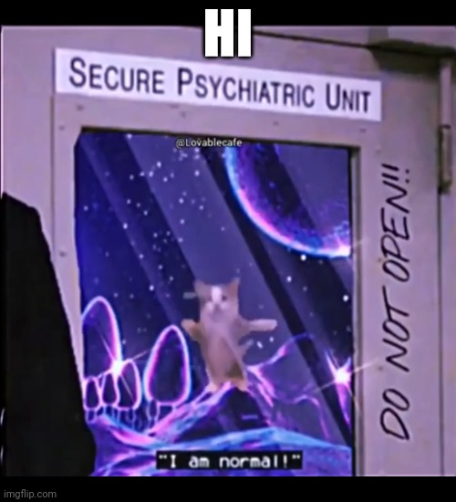I am normal, secure psychiatric unit. | HI | image tagged in i am normal secure psychiatric unit | made w/ Imgflip meme maker