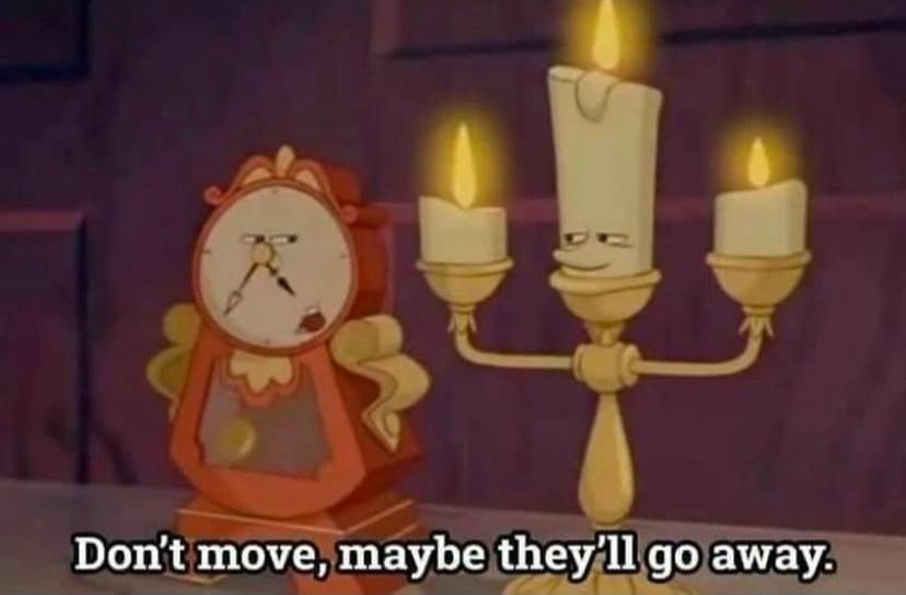 Don't move, maybe they'll go away Blank Meme Template