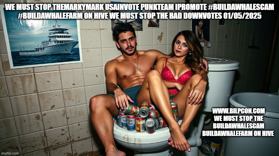WE MUST STOP THEMARKYMARK USAINVOTE PUNKTEAM IPROMOTE #BUILDAWHALESCAM #BUILDAWHALEFARM ON HIVE WE MUST STOP THE BAD DOWNVOTES 01/05/2025; WWW.BILPCON.COM WE MUST STOP THE BUILDAWHALESCAM BUILDAWHALEFARM ON HIVE | made w/ Imgflip meme maker