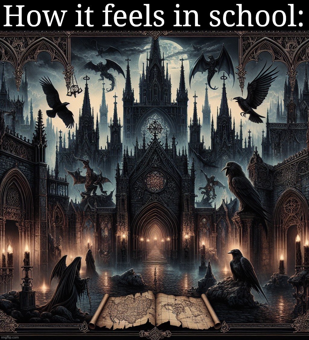 . | How it feels in school: | image tagged in q u e s t | made w/ Imgflip meme maker