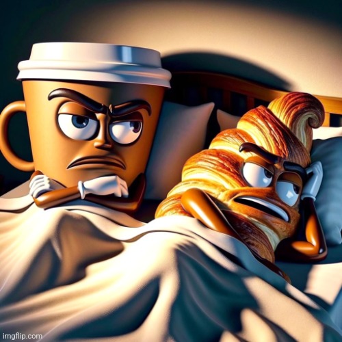 Mr Croissant & Lady Cappuccina | image tagged in mr croissant lady cappuccina | made w/ Imgflip meme maker