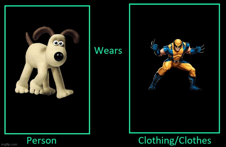 Jake the Gromit, a Total Drama joke about Dogpool | image tagged in what if person wears clothing,dogs | made w/ Imgflip meme maker