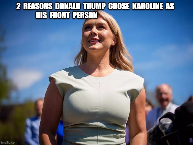 Leavitt to Beaver | 2  REASONS  DONALD  TRUMP  CHOSE  KAROLINE  AS   HIS  FRONT  PERSON | image tagged in maga | made w/ Imgflip meme maker