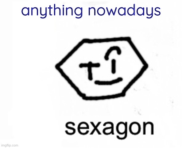 sexagon | anything nowadays | image tagged in sexagon | made w/ Imgflip meme maker