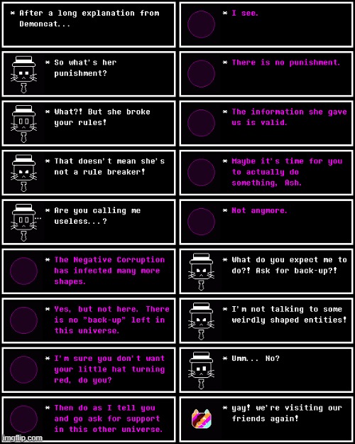 Spheris's decision. (Chapter #2) | image tagged in undertale,chapters,understream,spheris,ash,demoncat | made w/ Imgflip meme maker