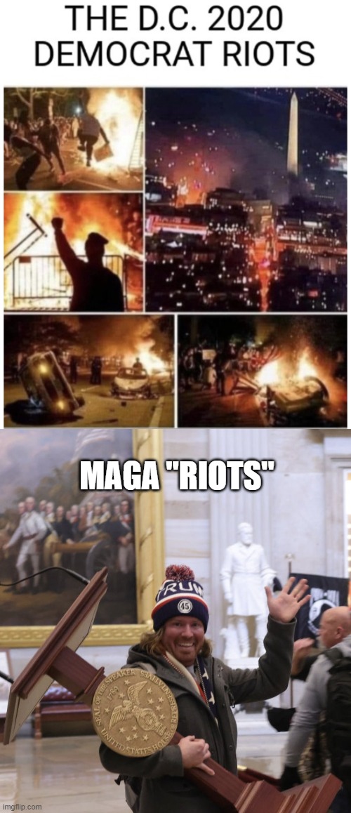 is the one on the bottom even a riot | MAGA "RIOTS" | image tagged in 2020 'liberal' riots,magat participation trophy | made w/ Imgflip meme maker
