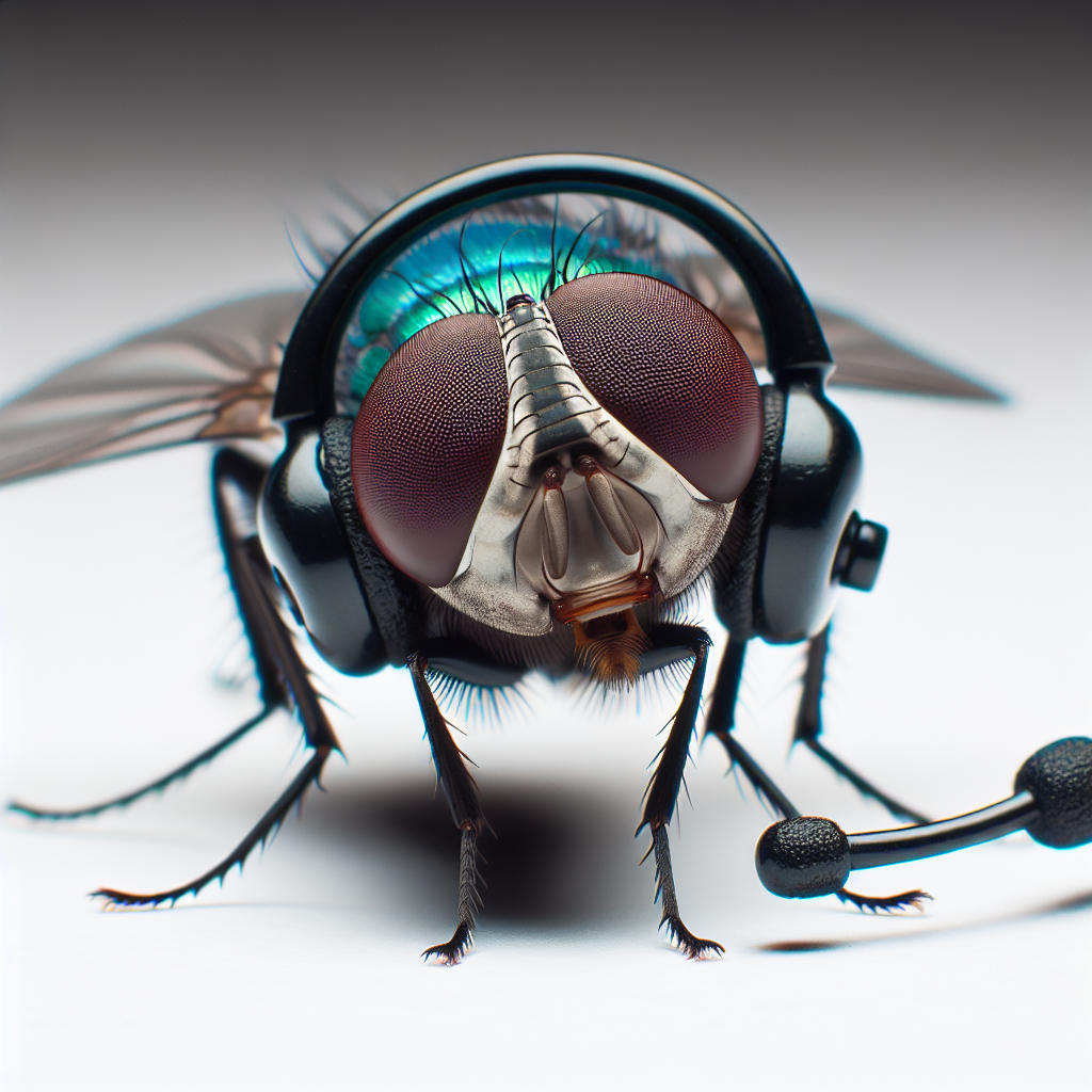 a fly with a headset on Blank Meme Template
