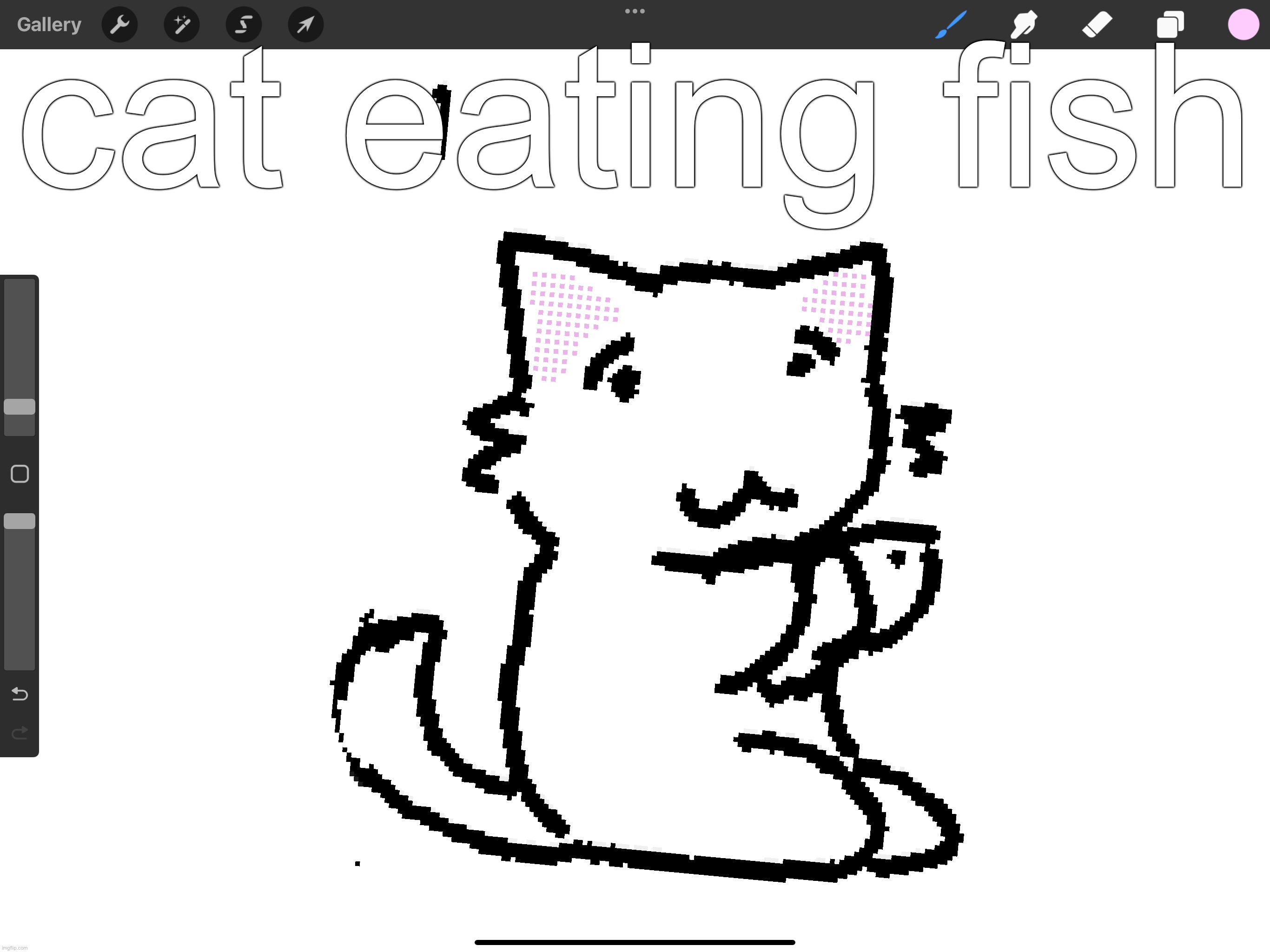 cat eating fish | made w/ Imgflip meme maker
