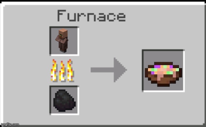 villager stew | image tagged in minecraft furnace | made w/ Imgflip meme maker
