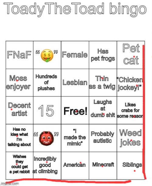 Weed hehe | image tagged in toadythetoad bingo | made w/ Imgflip meme maker