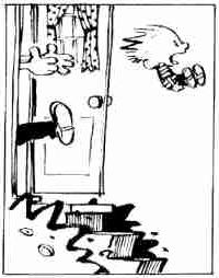 Calvin getting kicked out of the house Blank Meme Template