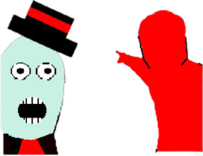 Victor and red wojack pointing Blank Meme Template