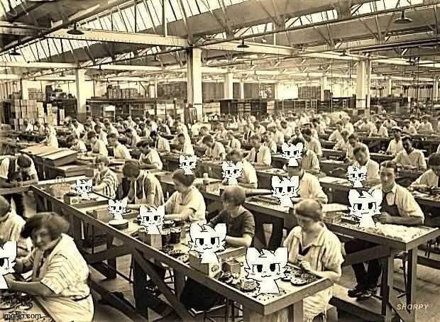 One of our most historic photos of the mass production of Boykisser during the industrial revolution. | made w/ Imgflip meme maker
