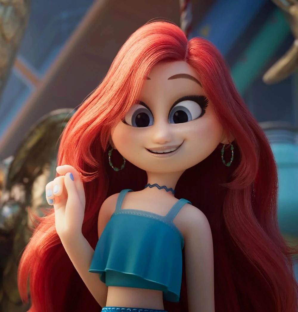 High Quality Chelsea Van Der Zee (DreamWorks Verison of Ariel) Blank Meme Template