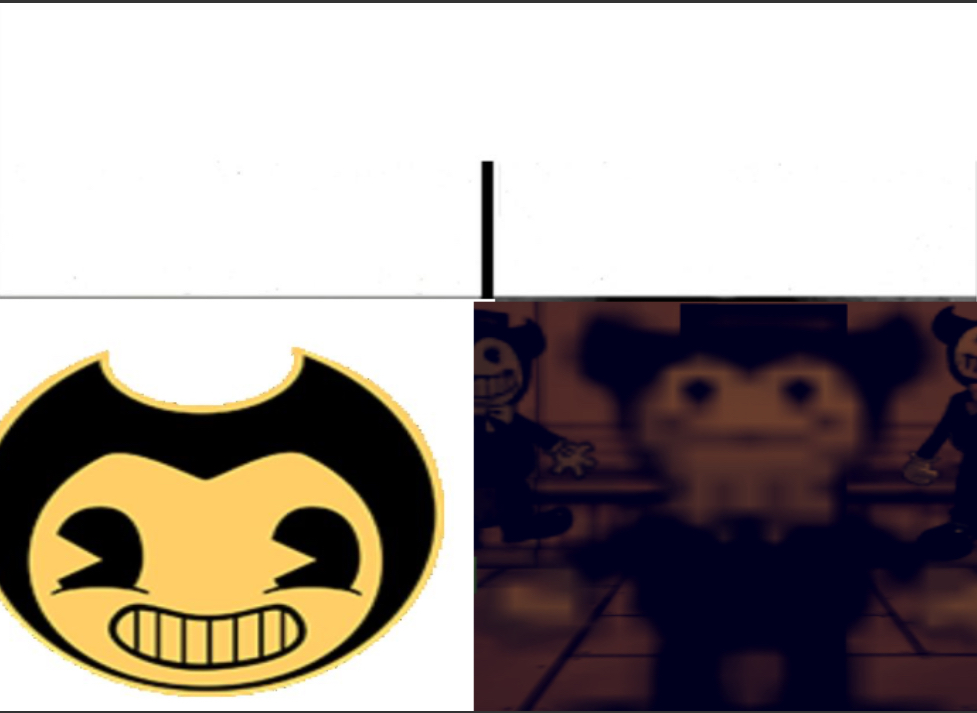 High Quality Bendy becomes uncanny Blank Meme Template