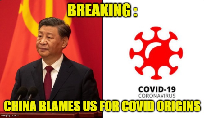 Fauci ruins US global reputation | BREAKING :; CHINA BLAMES US FOR COVID ORIGINS | image tagged in china,covid-19,covid,united states,dr fauci,fauci | made w/ Imgflip meme maker