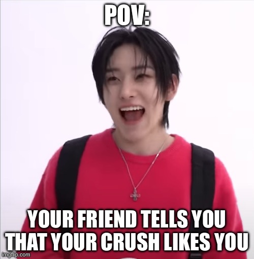 Kickflip meme | POV:; YOUR FRIEND TELLS YOU THAT YOUR CRUSH LIKES YOU | image tagged in memes | made w/ Imgflip meme maker