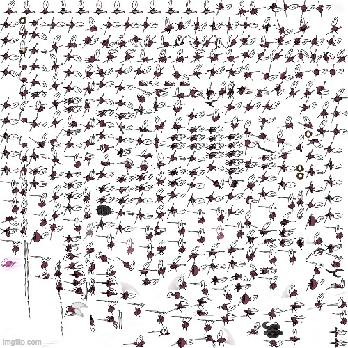 (blurry) hornet sprite sheet | image tagged in silksong | made w/ Imgflip meme maker