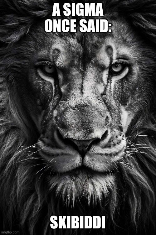 A lion doesn’t concern himseld | A SIGMA ONCE SAID:; SKIBIDDI | image tagged in a lion doesn t concern himseld | made w/ Imgflip meme maker