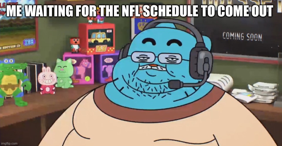 Only 2 more weeks | ME WAITING FOR THE NFL SCHEDULE TO COME OUT | image tagged in discord moderator | made w/ Imgflip meme maker