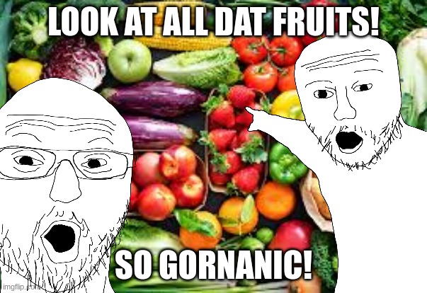 LOOK AT ALL DAT FRUITS! SO GORNANIC! | made w/ Imgflip meme maker