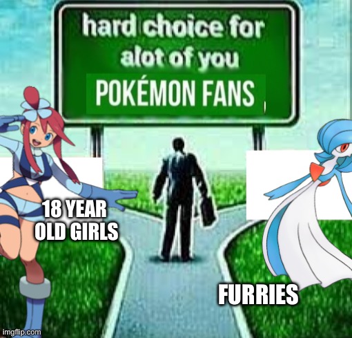 18 YEAR 
OLD GIRLS; FURRIES | made w/ Imgflip meme maker