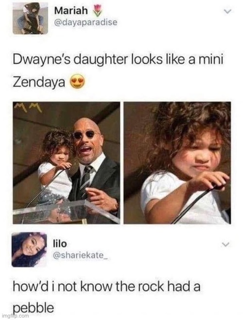 Rock | image tagged in the rock,daughter | made w/ Imgflip meme maker
