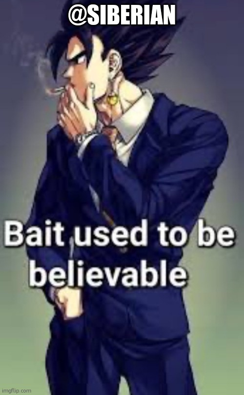 gn for real this time | @SIBERIAN | image tagged in bait used to be believable | made w/ Imgflip meme maker