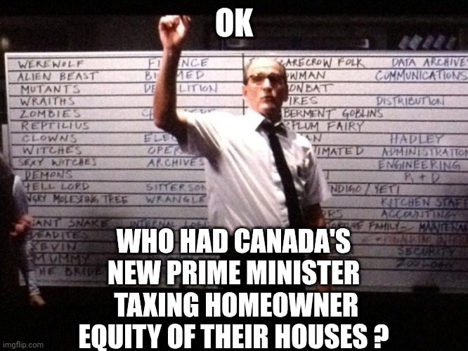 Lefty Canada...buyers remorse, eh? | OK; WHO HAD CANADA'S NEW PRIME MINISTER
 TAXING HOMEOWNER EQUITY OF THEIR HOUSES ? | image tagged in who had x for y,carney,leftists,liberals,canada | made w/ Imgflip meme maker