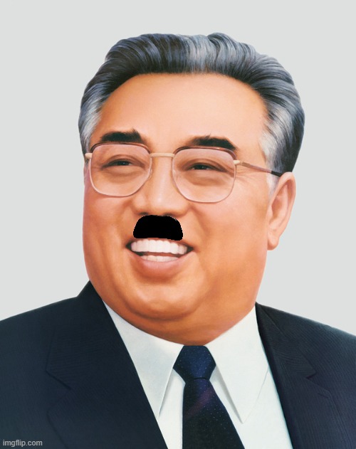 Kimolf Il Sungler | image tagged in kim il sung,adolf hitler | made w/ Imgflip meme maker