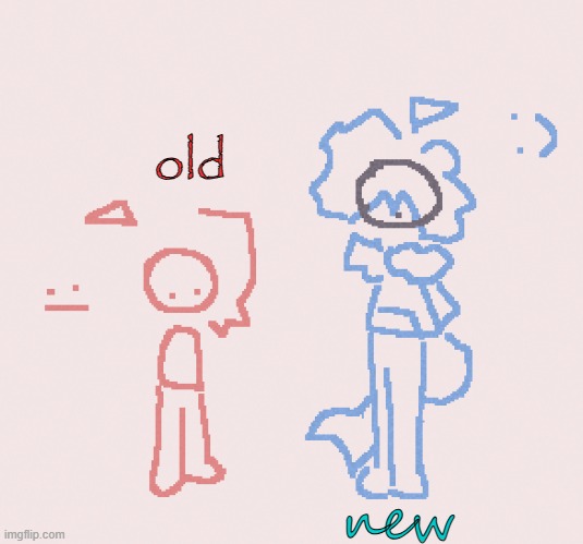 red guy may look really similar in style but i had to HEAVILY adapt it to make it comprehensible | old; new | made w/ Imgflip meme maker