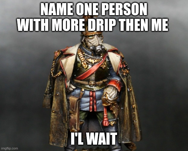 Krieger drip | NAME ONE PERSON WITH MORE DRIP THEN ME; I'L WAIT | image tagged in krieger drip | made w/ Imgflip meme maker