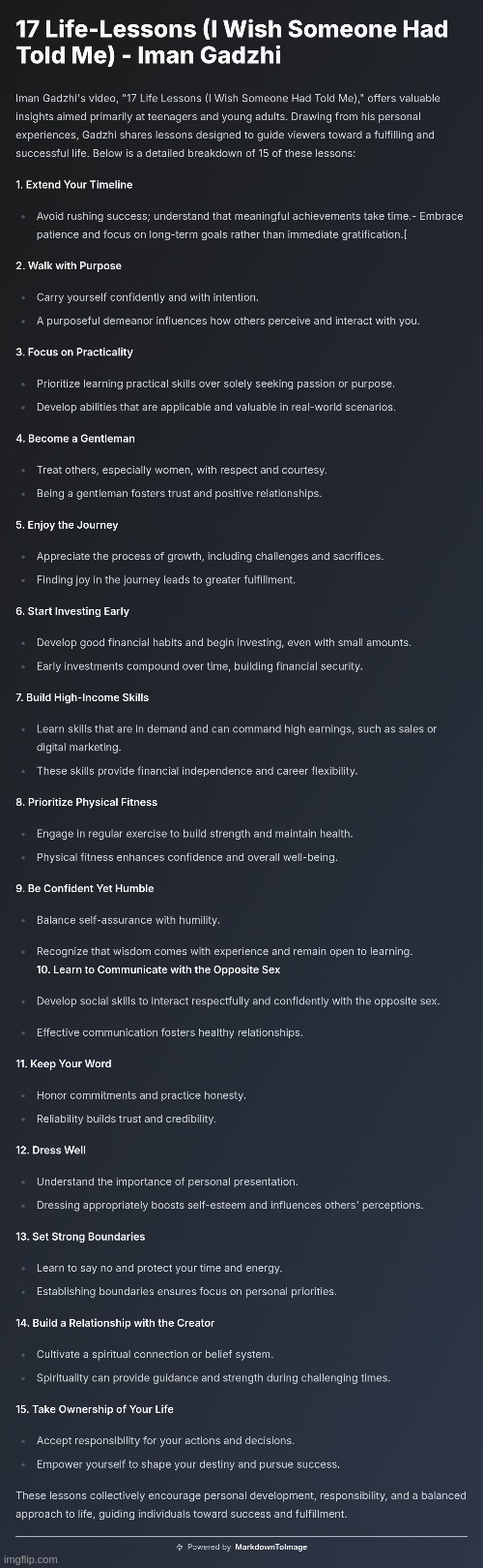17 Life-Lessons I Wish Someone Told Me - Iman Gadzhi :> | image tagged in simothefinlandized,life lessons,iman gadzhi,infographics,tutorial | made w/ Imgflip meme maker