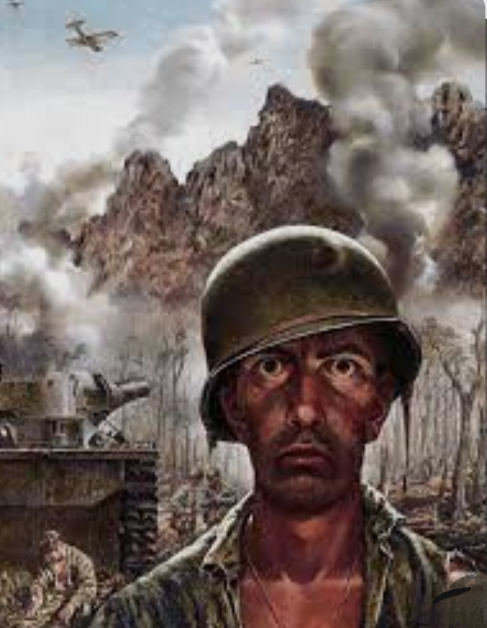 Thousand yard stare Blank Meme Template