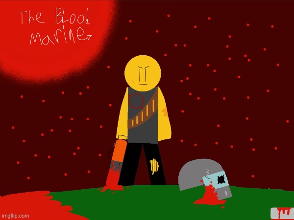The Blood Marine | image tagged in bloodtide,art,roblox | made w/ Imgflip meme maker