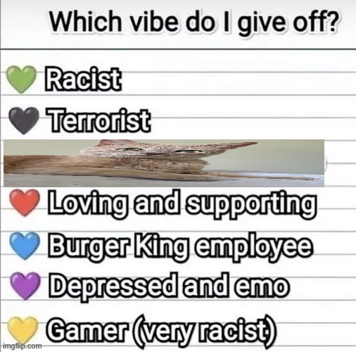yuh | image tagged in which vibe do i give off | made w/ Imgflip meme maker
