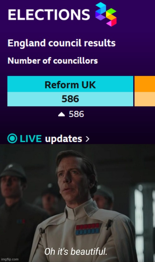 To quote Gandalf: "There is hope." | image tagged in oh it's beautiful,politics,reform uk,far right is right so far,vote the commie scum out,massive w | made w/ Imgflip meme maker